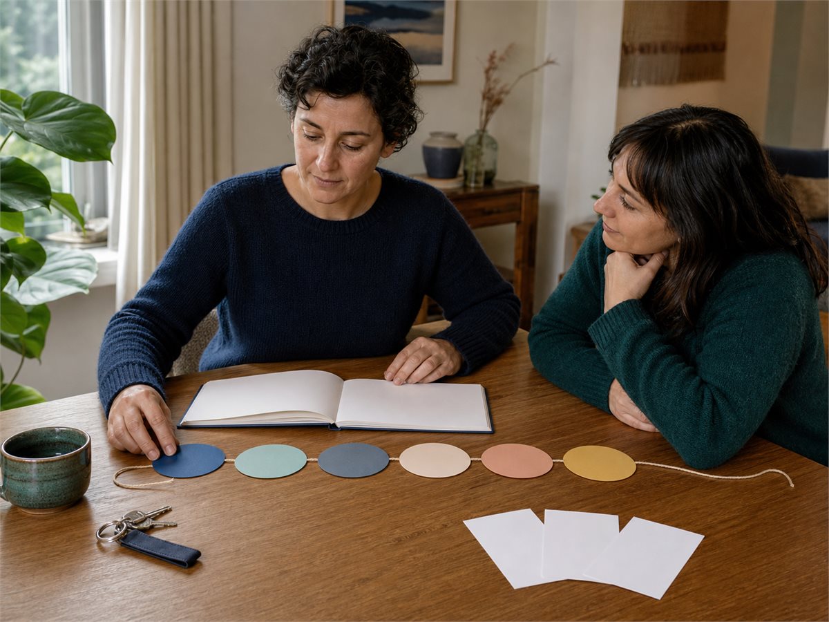 Persona preparando una cronología y preguntas antes de una consulta