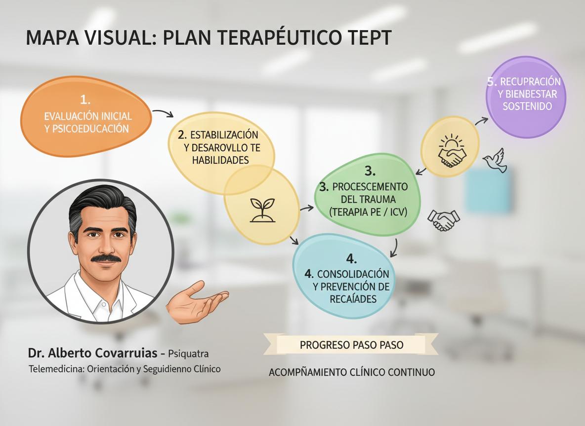 Plan práctico de 8 semanas para TEPT en adultos