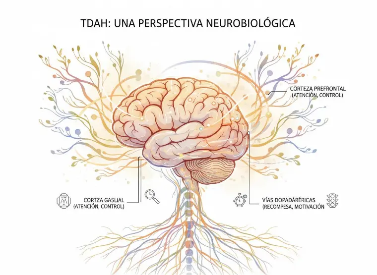 Neurobiología del TDAH adulto en lenguaje simple