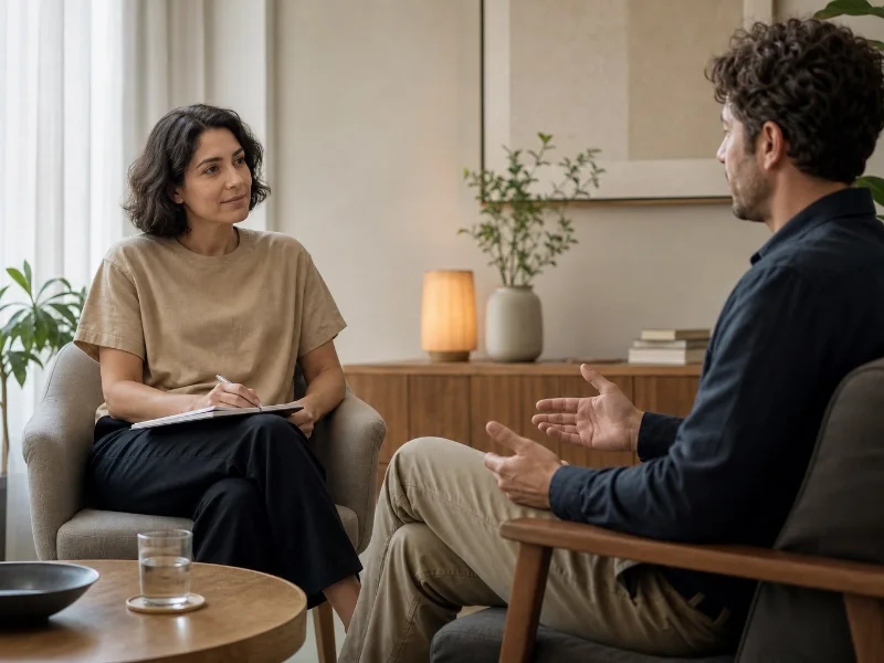 Entrevista clínica informada por trauma con escucha, privacidad y control compartido del ritmo