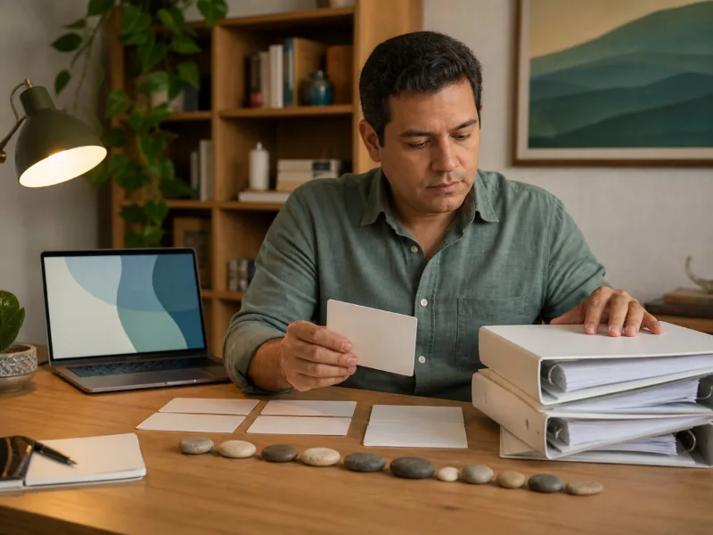 Profesional compara guías clínicas, evidencia y cronología del estrés agudo sin datos personales