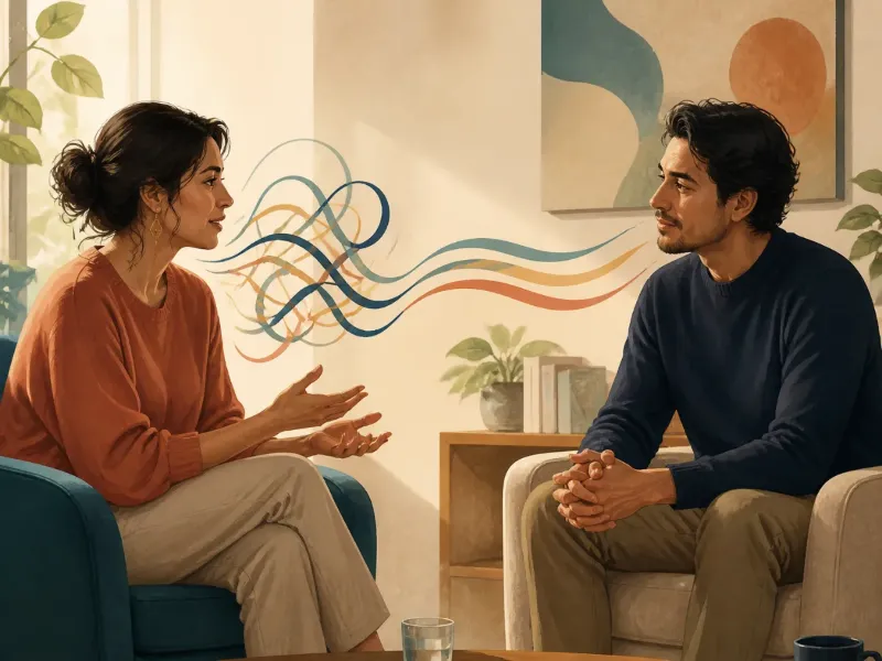 Dos adultos conversan con claridad y menor vergüenza sobre preguntas frecuentes de TOC