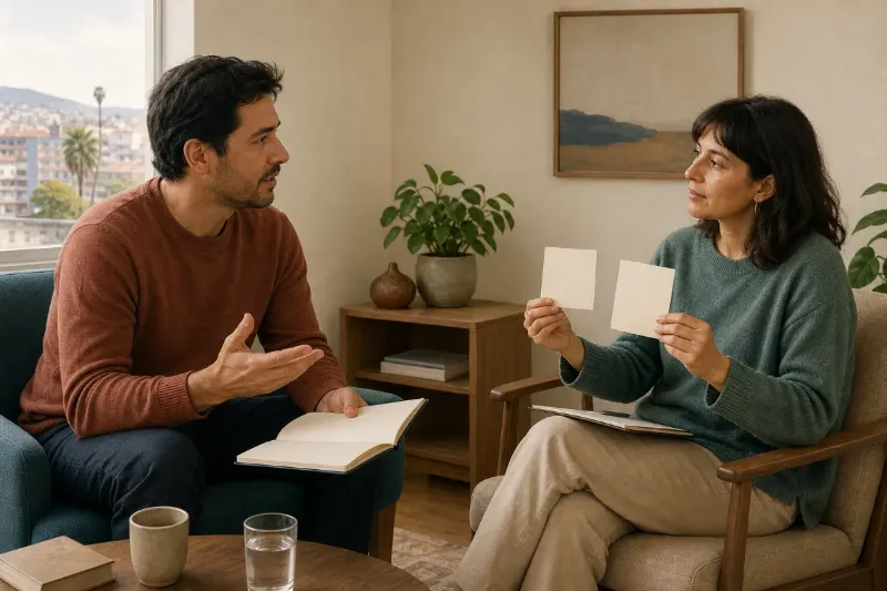 Paciente formulando preguntas durante una consulta clínica