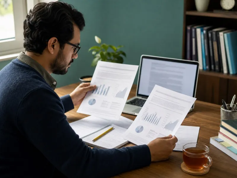 Profesional revisando críticamente artículos y resultados de investigación