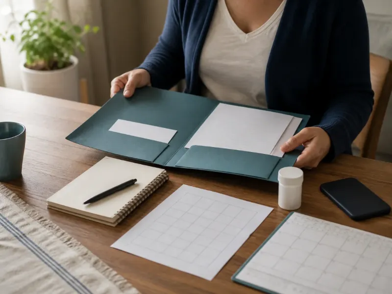Antecedentes y registro de sueño preparados para una primera consulta