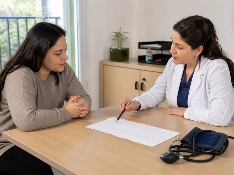 Paciente y médica revisan conjuntamente sueño, ánimo y salud física