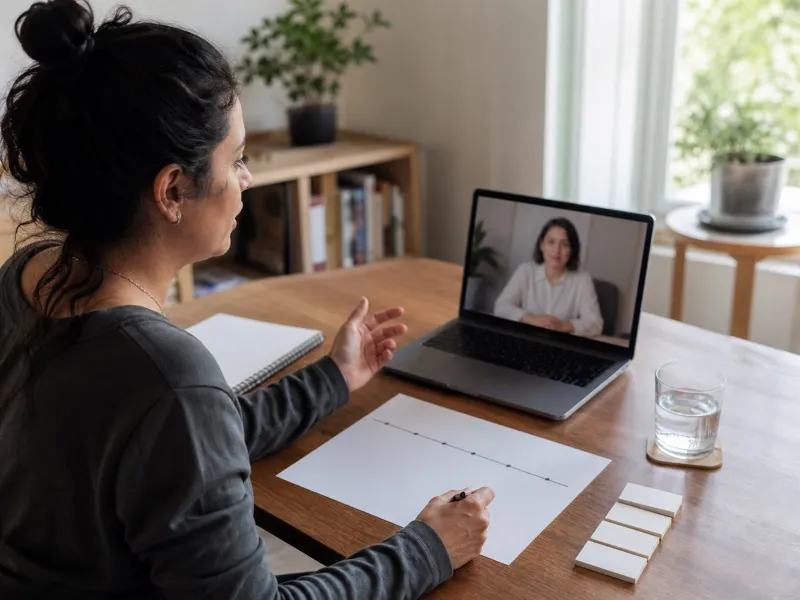 Paciente prepara una cronología breve para conversar en consulta online