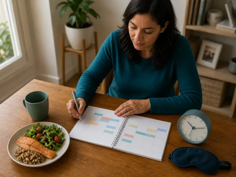Planificación flexible de alimentación diurna, horarios y sueño