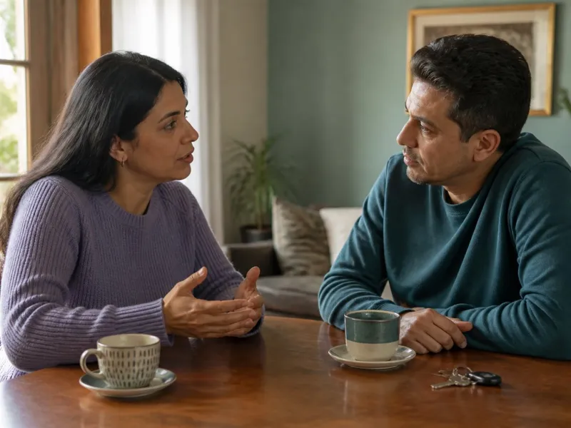 Persona conversa con alguien de confianza como primer paso para pedir ayuda