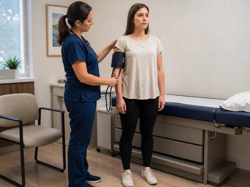Medición clínica supervisada de pulso y presión al ponerse de pie
