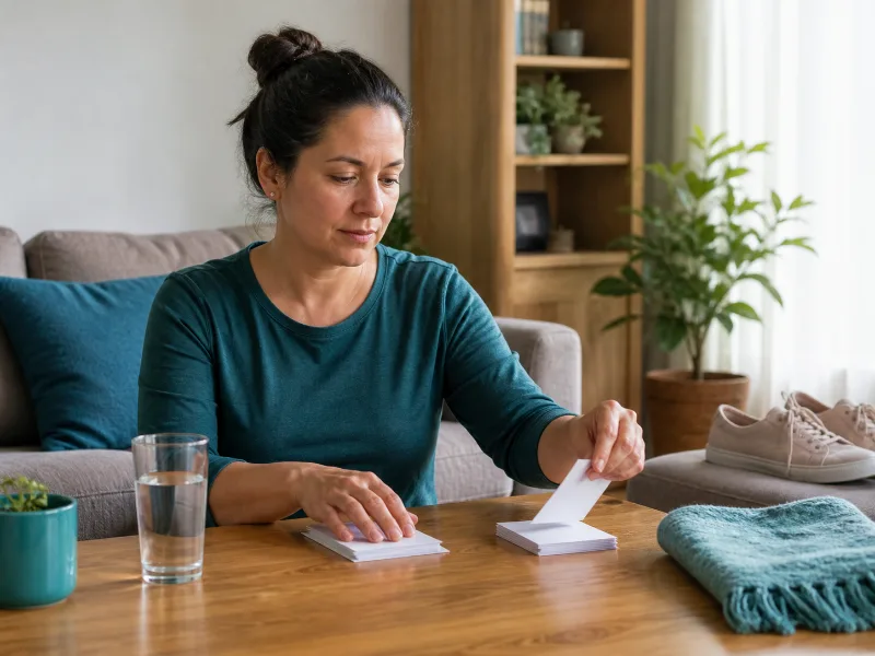 Mujer reorganizando tareas para reducir la exigencia durante un brote