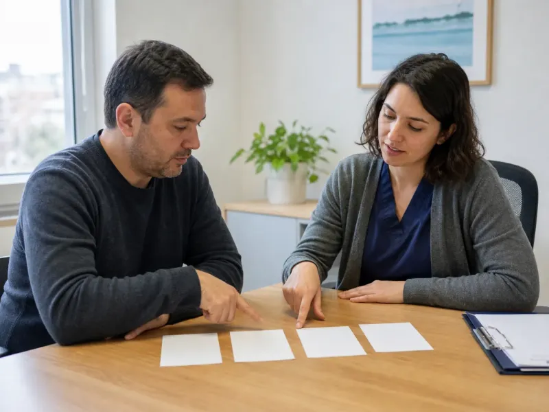 Paciente y profesional acordando un plan terapéutico gradual