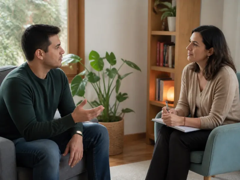 Paciente formulando preguntas durante una consulta clínica