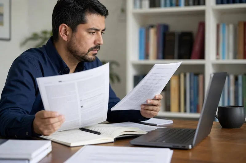 Profesional compara artículos científicos y revisa críticamente la evidencia disponible