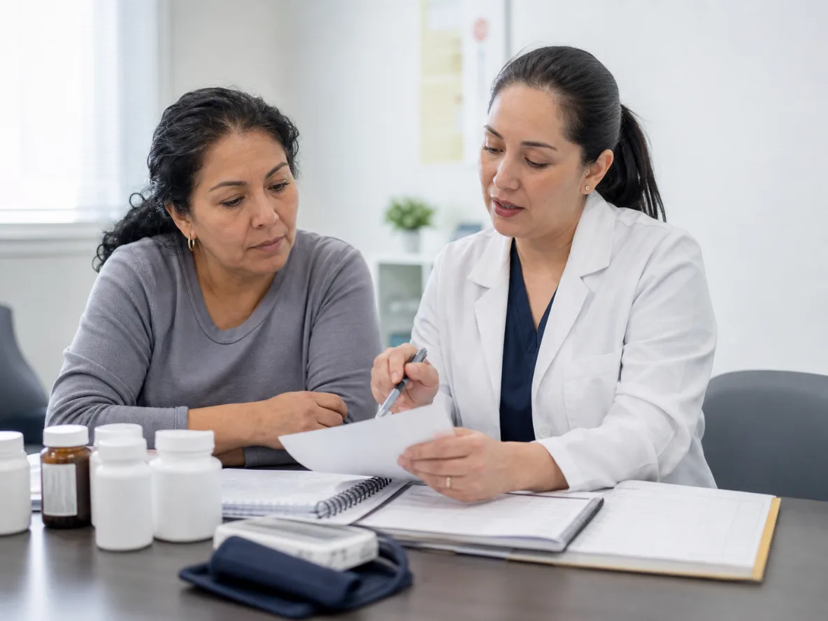 Paciente y profesional revisan medicamentos, horarios y posibles causas de somnolencia