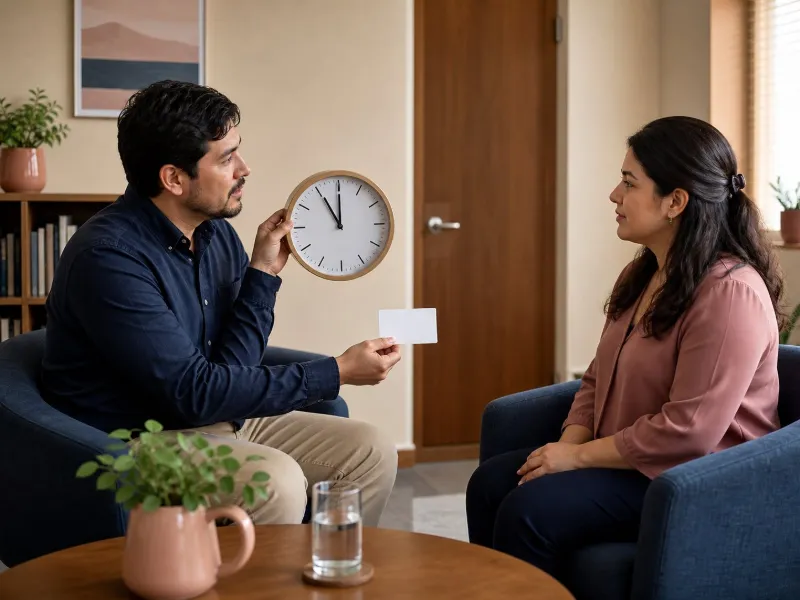 Profesional y paciente acordando tiempo, canales y límites de una terapia predecible