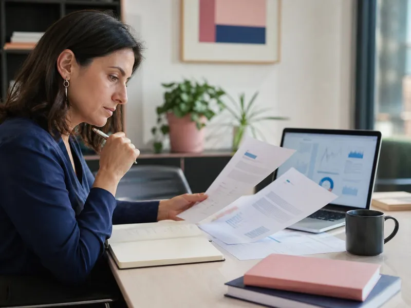 Profesional comparando publicaciones y resultados para valorar la evidencia disponible
