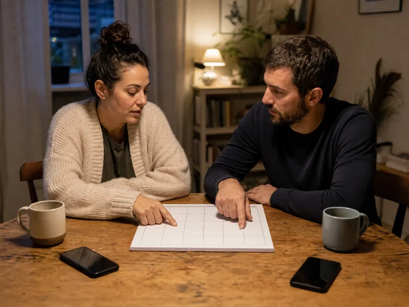 Pareja coordina una rutina nocturna y apoyos domésticos para proteger la oportunidad de dormir