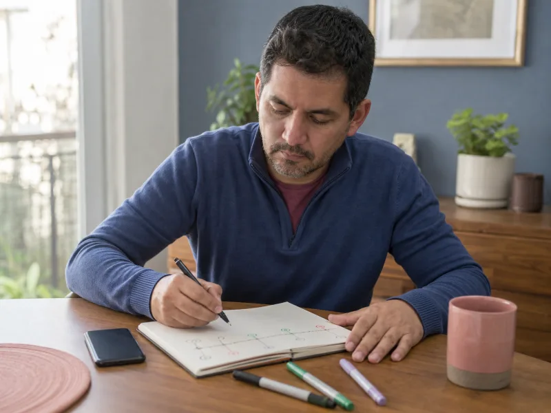 Persona elaborando un plan de prevención y recuperación para la irritabilidad