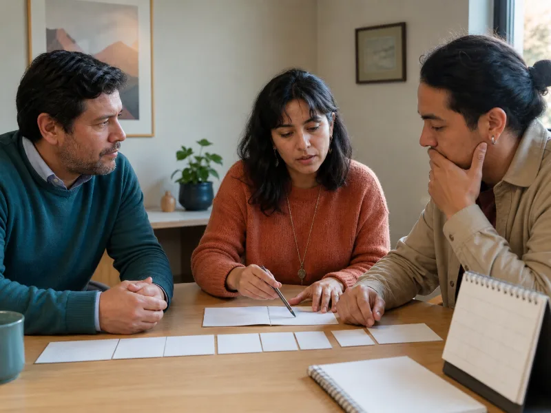 Paciente, acompañante y profesional reconstruyendo juntos la cronología de los síntomas.