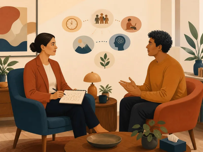 Entrevista clínica para evaluar historia, contexto y funcionamiento