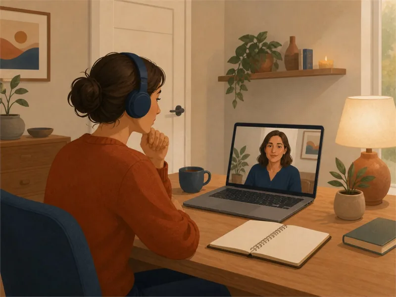 Primera consulta psiquiátrica online preparada en un espacio privado