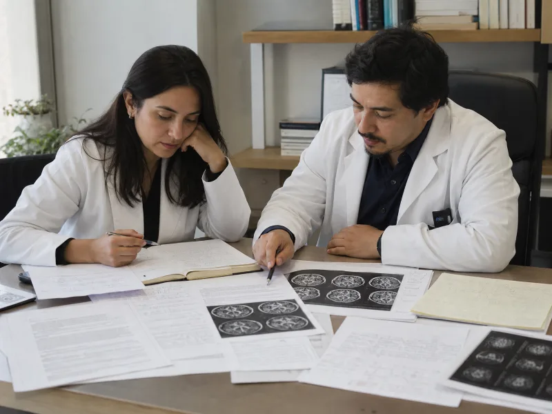 Dos profesionales comparan varios estudios y neuroimágenes sin atribuir una firma cerebral diagnóstica a una persona