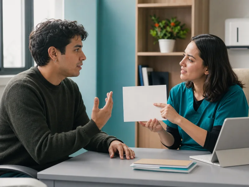 Conversación informada para comparar preguntas, recursos y límites clínicos sin usar un test como diagnóstico