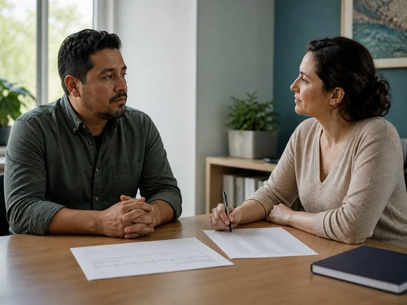 Evaluación clínica colaborativa con escucha, una cronología simple y revisión conjunta de antecedentes.