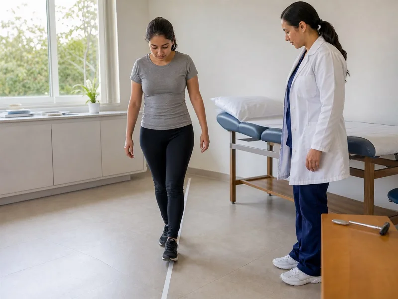 Evaluación neurológica presencial de la marcha y el equilibrio con supervisión clínica
