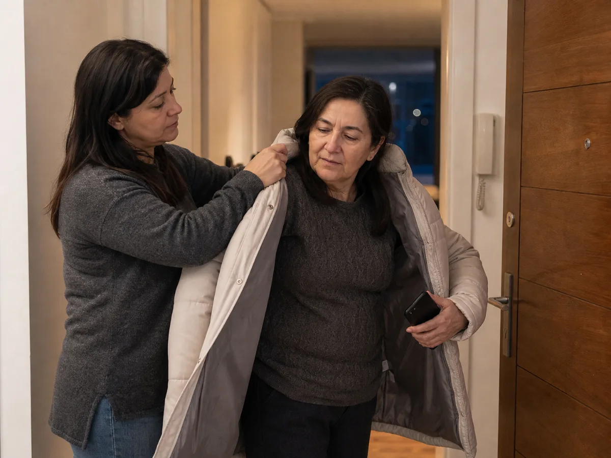 Familiares preparándose para acudir a una evaluación presencial